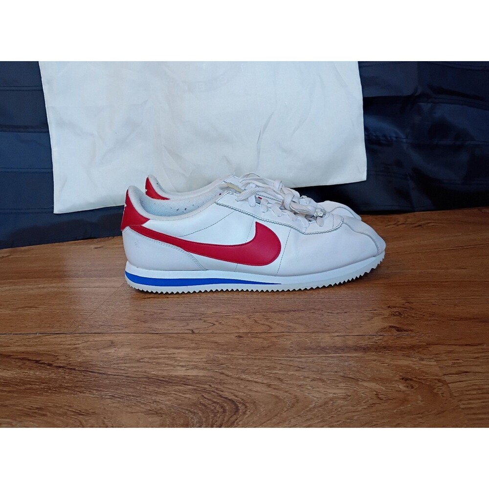 Nike Cortez Basic Leather OG Forrest Gump White Red Blue Mens 12 882254-164 - Picture 4 of 10